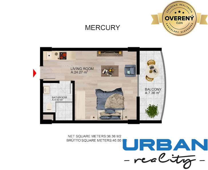HOTEL STYLE-RESIDENTIAL COMPLEX - MERCURY 40 M2